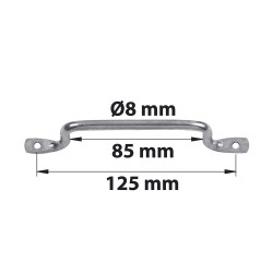 Poignée fil à pattes D 8 x L 140 mm acier zingué blanc - AFBAT