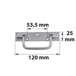 Poignée sur platine à bout carré L 120 acier zingué blanc de marque AFBAT, référence: B6052300