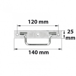 Poignée sur platine à bout carré L 140 acier zingué blanc de marque AFBAT, référence: B6052400