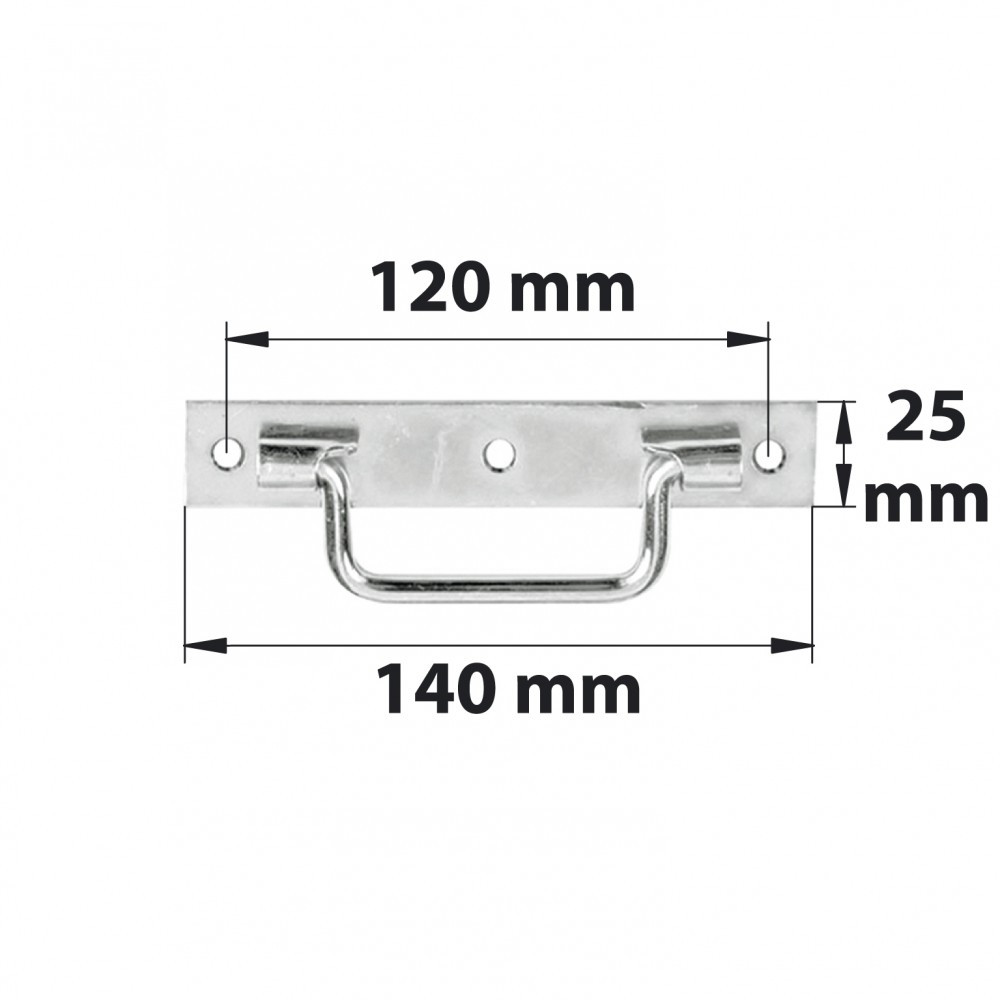 Poignée bouts carrés l140mm zingué - vue 3