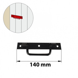 Poignée sur platine acier prépeint, H.50 x L.140 x P.15 mm - AFBAT