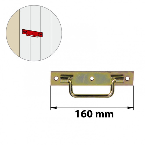 Poignée sur platine acier zingué, H.25 x L.160 x P.10 mm - AFBAT