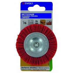 Polybrosse rouge circulaire pour bois TIVOLY, Diam.75 mm - TIVOLY