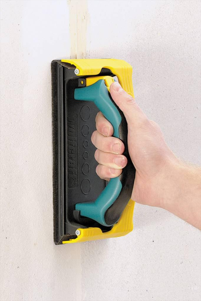 Wolfcraft 4056000 Cale à Poncer Ergonomique Pour Plaques De Plâtre - Ponceuse à Main Avec Poignée Softgrip