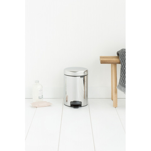 Poubelle de salle de bains 3 l brilliant steel BRABANTIA Pedal bin newicon 3l - BRABANTIA