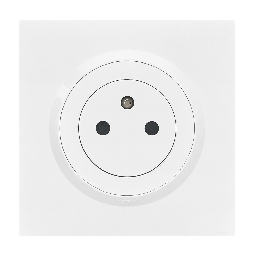 Prise avec terre affleurante complet Dooxie, LEGRAND, blanc