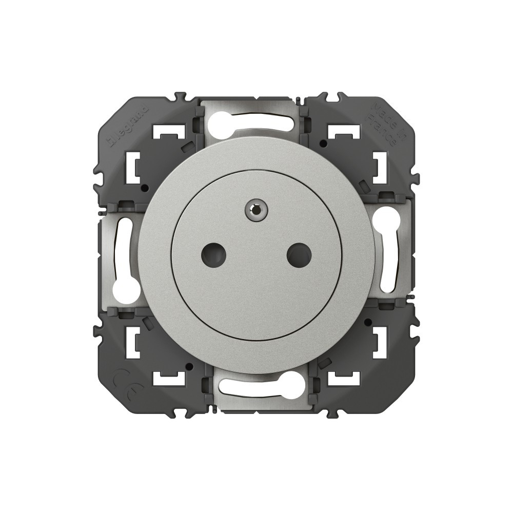 Prise avec terre affleurante Dooxie, LEGRAND, aluminium