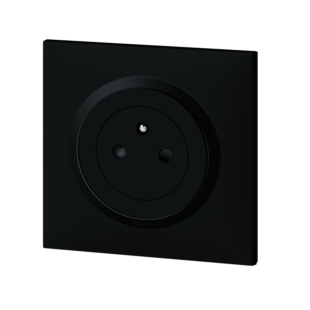 Prise avec terre Dooxie complet, LEGRAND, noir