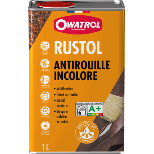 Protection antirouille extérieur / intérieur Rustol OWATROL, incolore, 1 l - OWATROL