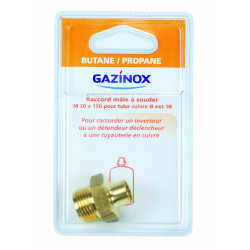 Raccord 1 pièce pour gaz butane / propane à souder, Mâle x Diam.10 mm, GAZINOX - GAZINOX