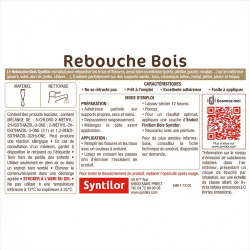 Rebouche bois SYNTILOR, 2 kg