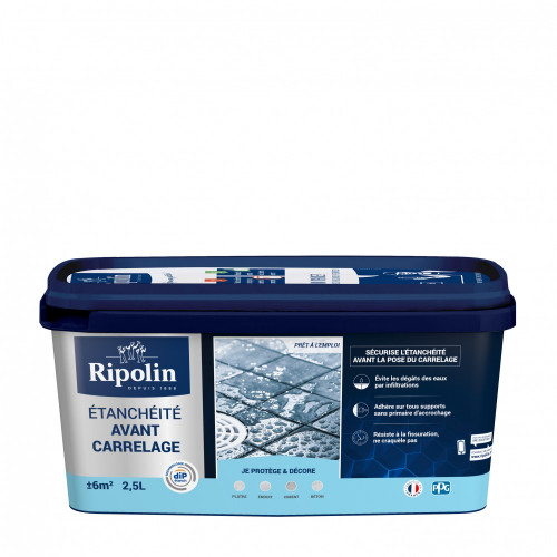 Revêtement d'étanchéité avant carrelage Rip etanch, RIPOLIN blanc 2.5 l - RIPOLIN