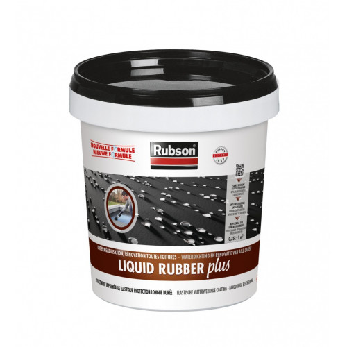 Revêtement d'étanchéité Rubber, RUBSON noir Seau plastique 0.75L - RUBSON