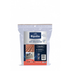 Revêtement d'étanchéité toiture, RIPOLIN Bande fibrée blanc 10M x 9cm de marque RIPOLIN, référence: B6081500