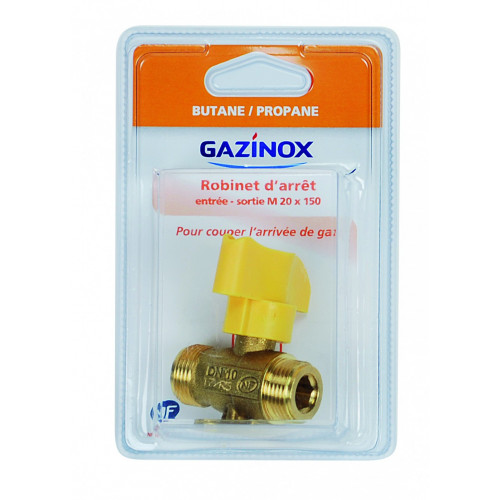 Robinet d'arrêt pour gaz butane / propane 1/4 de tour, GAZINOX - GAZINOX