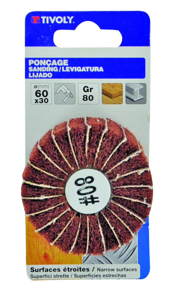 Roue de finition TIVOLY Modèle Ø60 mm Acier Pour métal et bois Vendu à lunité - vue 2