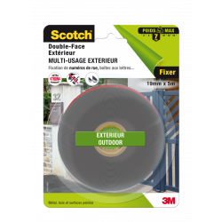 Ruban adhésif double face extérieur multi-usages SCOTCH L.5 M x l.19 mm de marque SCOTCH, référence: B6086500