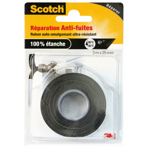 Ruban de réparation SCOTCH, une face L.3 m x l.25 mm noir - SCOTCH