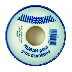 Ruban téflon ep.0.2 x l.19 mm x l.15 m GEB de marque GEB, référence: B6088500