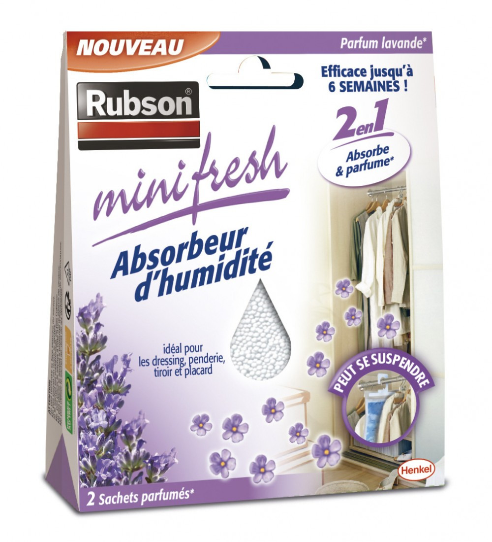 RUBSON Minifresh lavande placard absorbeur d'humidité, 2 m²