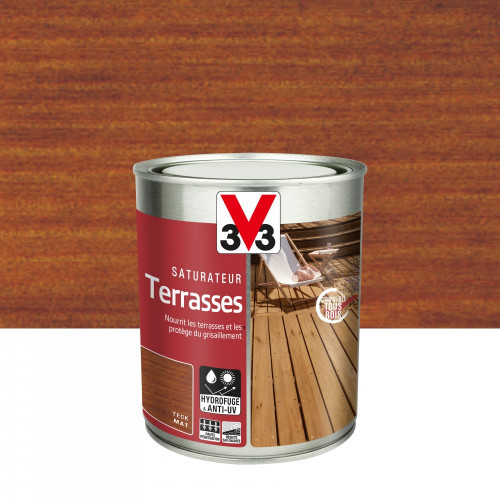 Saturateur Terrasses classique V33, teck, mat 1 l - V33