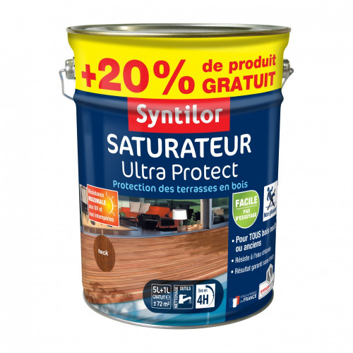 Saturateur Ultra Protect SYNTILOR, teck, 5L+20% gratuit - SYNTILOR