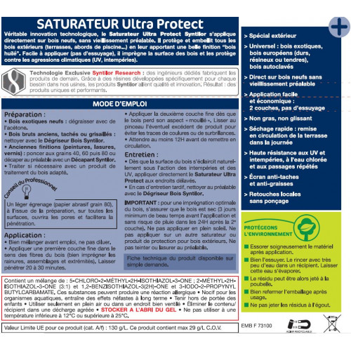Saturateur Ultra Protect SYNTILOR, teck, 5L+20% gratuit - SYNTILOR