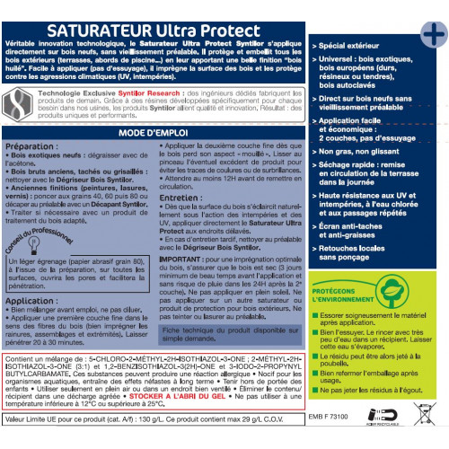 Saturateur Ultra protect SYNTILOR, teck, mat 0.75 l - SYNTILOR