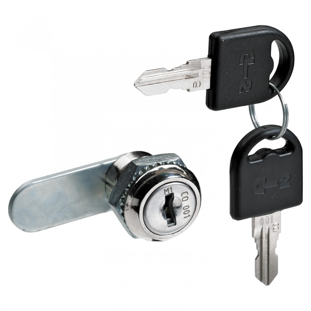 Serrure de meuble encastrée HETTICH Acier nickelé Cylindre de 30mm Clé réversible