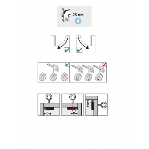 Serrure de meuble acier en applique HETTICH 25 mm réversible - HETTICH