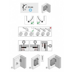 Serrure de meuble acier en applique HETTICH 35 mm réversible - HETTICH