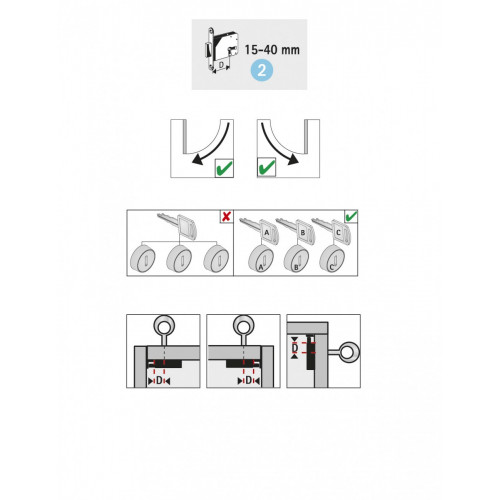 Serrure de meuble acier en applique HETTICH 40 mm réversible - HETTICH