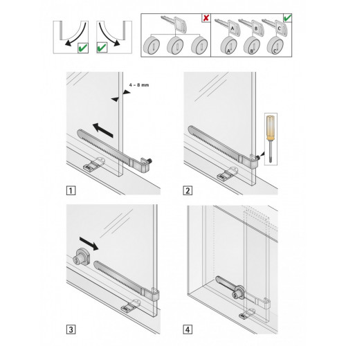 Serrure de vitrine acier en applique HETTICH, axe 22 mm - HETTICH