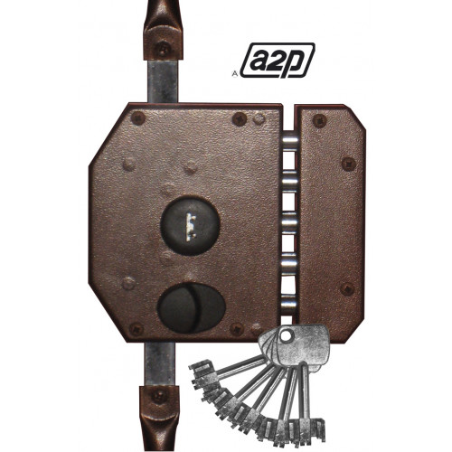 Serrure en applique multipoint ISEO, perfecta A2P*, tirage à droite, axe 61 mm - ISEO