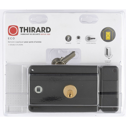 Serrure en applique THIRARD, axe 60 mm, à poignée, ouverture à droite - THIRARD