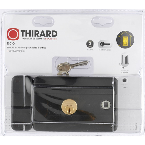 Serrure en applique THIRARD, axe 60 mm, à poignée, ouverture à gauche - THIRARD