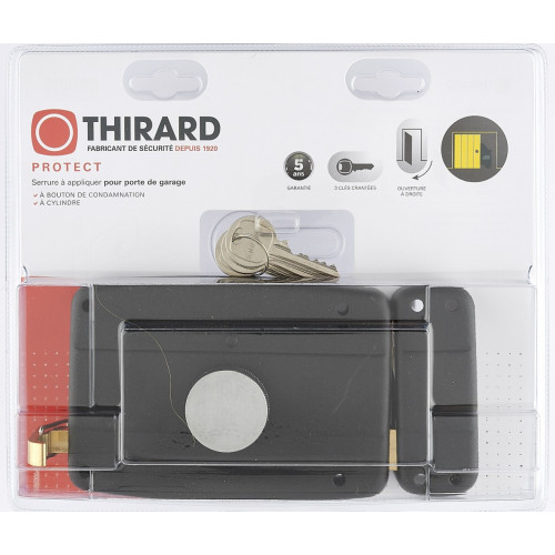 Serrure en applique THIRARD, axe 70 mm, à tirage, ouverture à droite - THIRARD