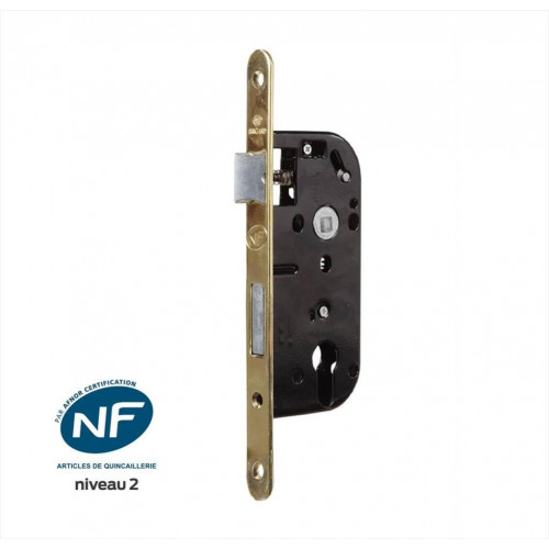 Serrure encastrée BRICARD, certifiée NF, pour cylindre, axe 40 mm - BRICARD