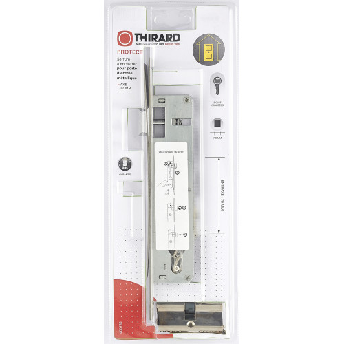 Serrure encastrée THIRARD, à cylindre, axe 22 mm - THIRARD
