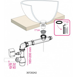 Siphon universel tout-en-un déporté 1bac, 30720242 WIRQUIN - WIRQUIN