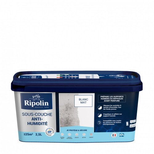 Sous-couche antihumidité Rip etanch, RIPOLIN blanc 2.5 l - RIPOLIN