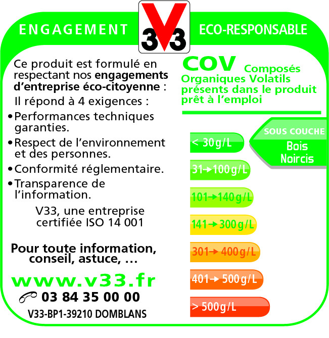 V33 Sous-couche lasure bois intrieur et extrieur Bois noircis V33...
