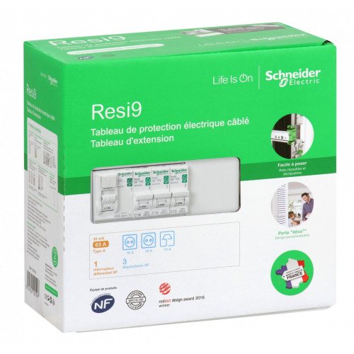 Tableau électrique équipé et précâblé SCHNEIDER ELECTRIC 1 rangée 13 modules - SCHNEIDER ELECTRIC