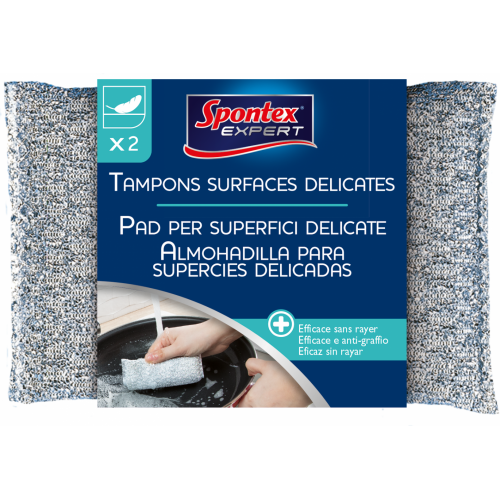 Tampon à récurer vitrocéramique fibre abrasive SPONTEX EXPERT X 2 - SPONTEX EXPERT