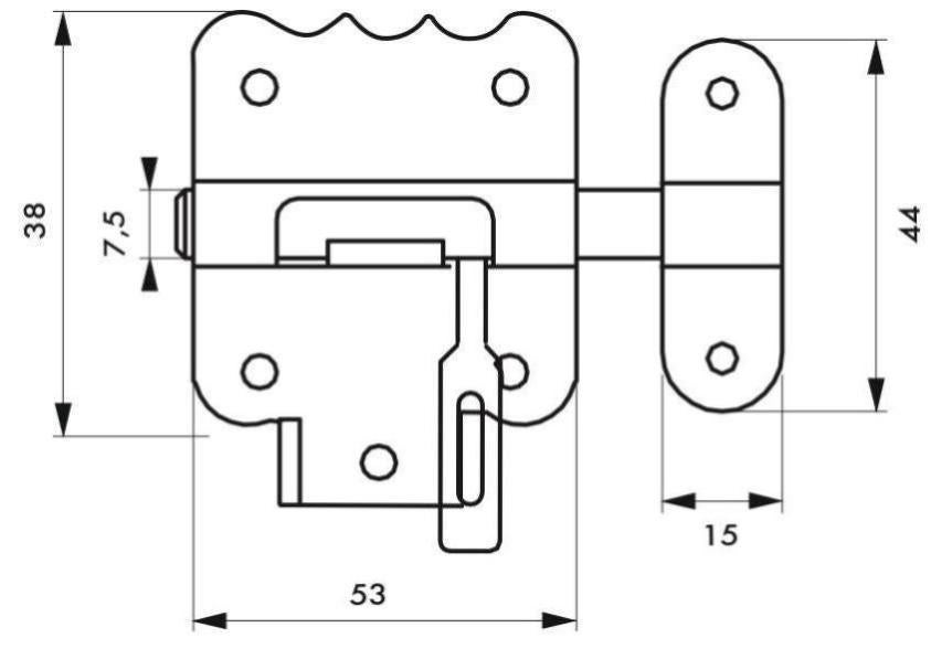 Targette cadenassable acier pêne diamètre 7.5mm THIRARD
