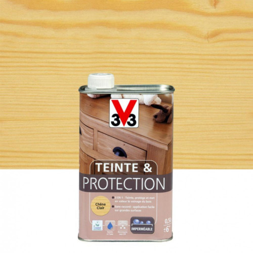 Teinte et protection V33, 0.5 l, chêne clair mat - V33