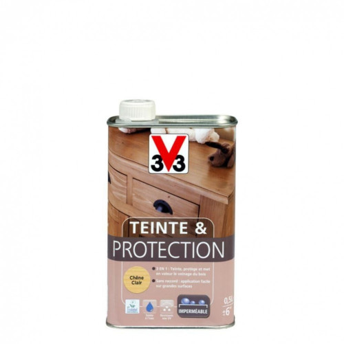 Teinte et protection V33, 0.5 l, chêne clair mat - V33