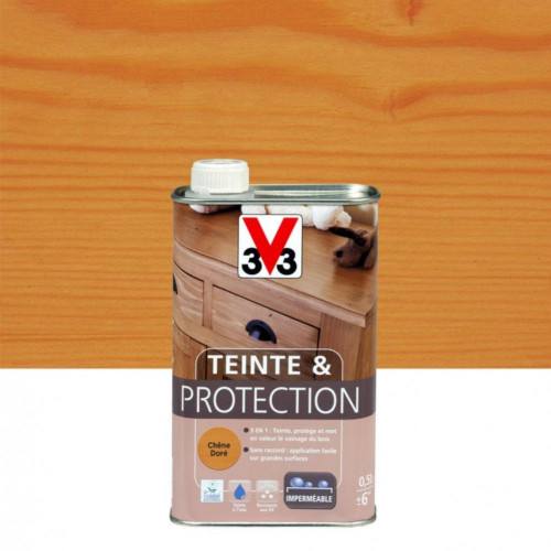 Teinte et protection V33, 0.5 l, chêne doré mat - V33