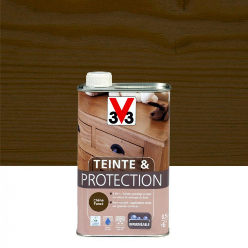 Teinte et protection V33, 0.5 l, chêne foncé mat - V33