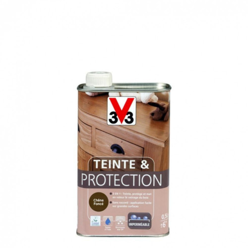 Teinte et protection V33, 0.5 l, chêne foncé mat - V33